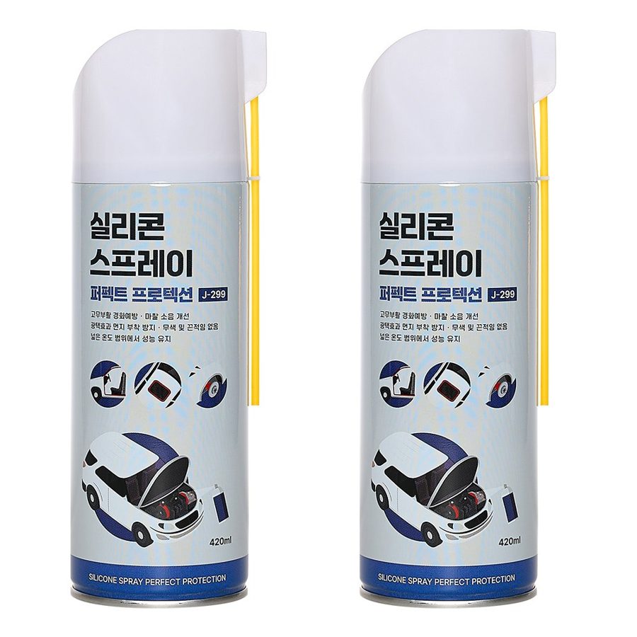 정우케미칼 실리콘스프레이 퍼펙트 프로텍션 420ML 고무보호제 플라스틱보호제 실리콘구리스 플라스틱복원제 실리콘 노즐 일체형 윤활제 J-299