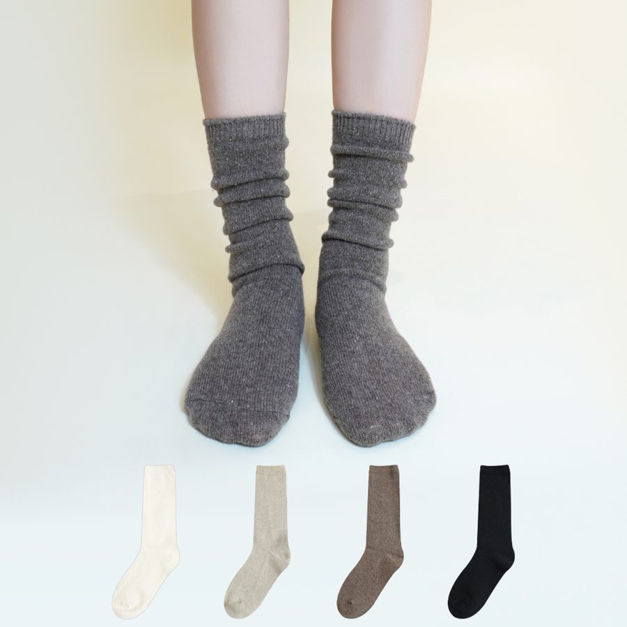 마이싹 여성용 멜란지 울롱롱 겨울 양말 4켤레 세트