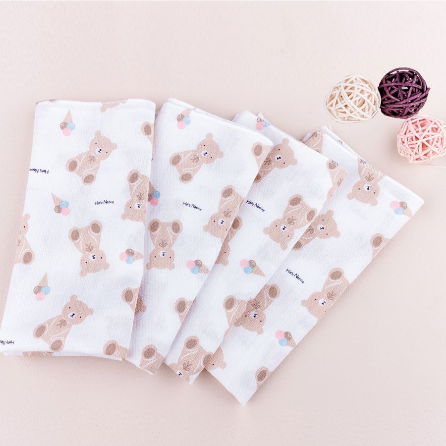 한스네이처 신생아용 캐릭터 가제 엠보 손수건 10p
