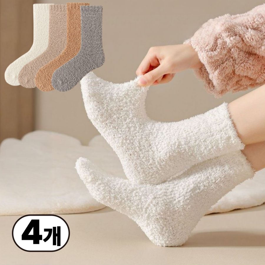 일상up 털빠짐 없이 편안한 무조임 기모  임산부 여성 수면양말 4종