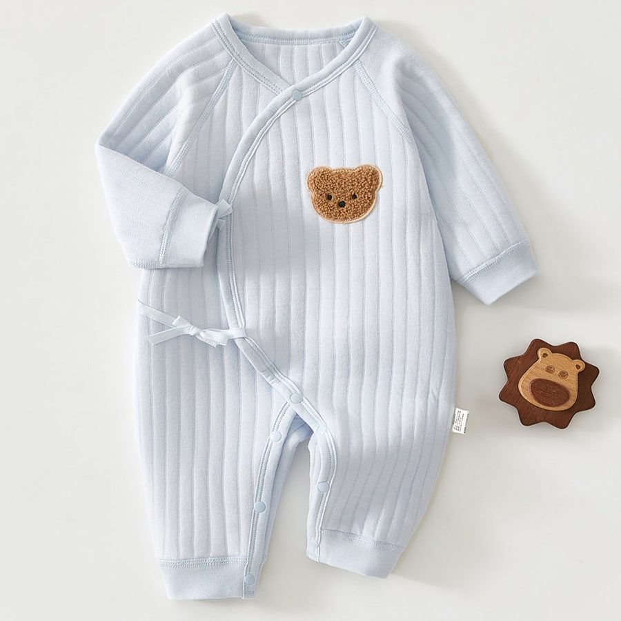 베베니즈 신생아용 도톰골지 뽀글곰 배냇 우주복