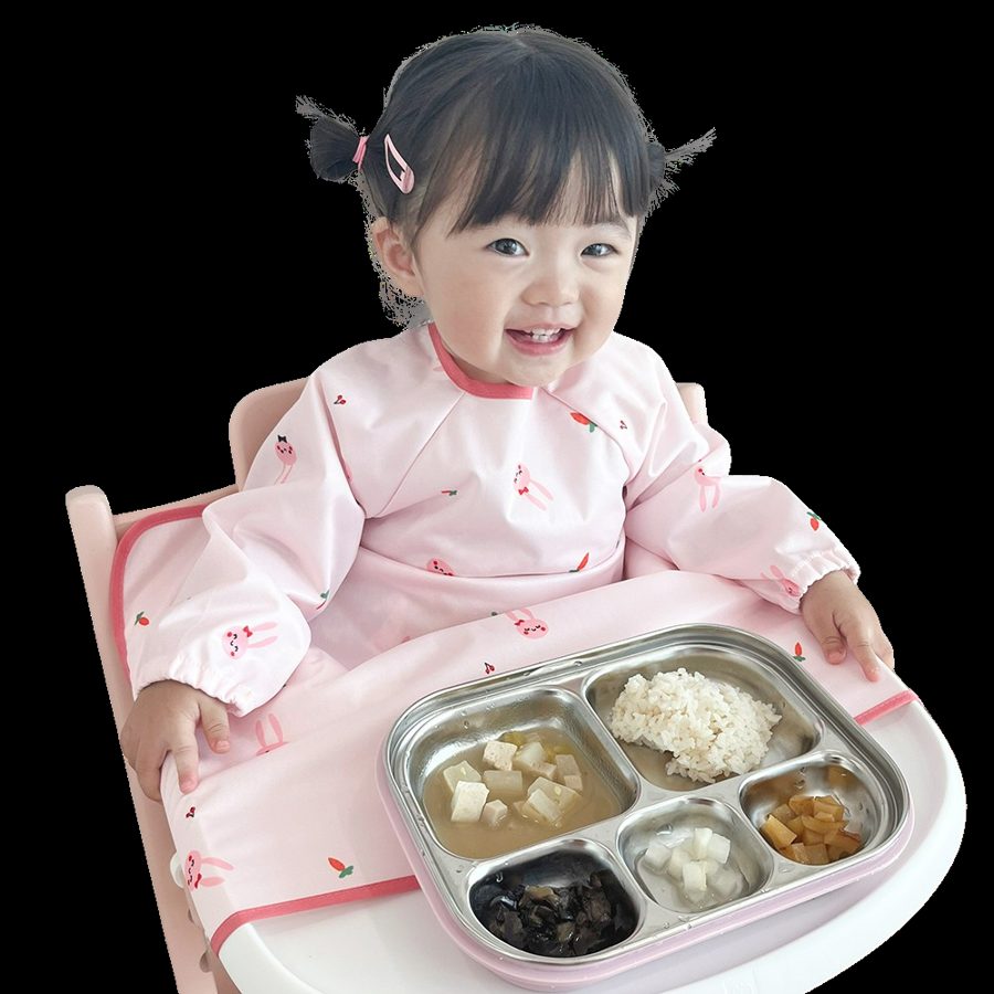 벨베이비 유아용 자기주도 긴팔 부분커버 이유식 턱받이